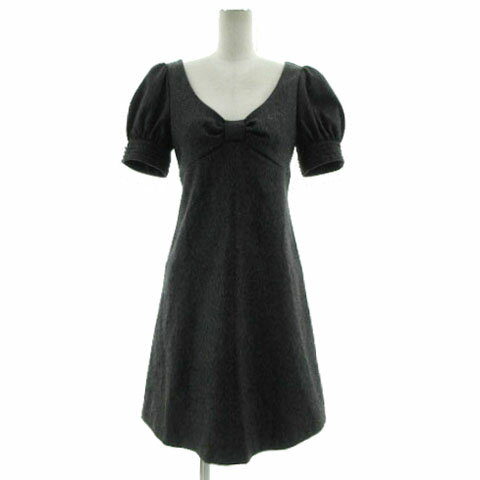 【中古】ジルスチュアート JILL STUART ワンピース ジュエルネック リボン パフスリーブ 半袖 ビジューボタン ミディ丈 日本製 起毛 ツイード カシミヤ混 グレー 4 レディース 【ベクトル 古着】 250423 【中古】ジルスチュアート JILL STUART ワンピース ジュエルネック リボン パフスリーブ 半袖 ビジューボタン ミディ丈 日本製 起毛 ツイード カシミヤ混 グレー 4 レディース 【ベクトル 古着】 250423