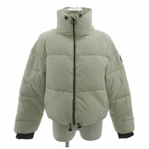 【中古】ザラ ZARA ジャケット スタンドカラー ショート丈 ワッペン ジップアップ 中綿入り サムホール アイボリー ブラック 黒 XS レディース 【ベクトル 古着】 250123