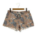 【中古】ロキシー ROXY サーフパンツ ボードショーツ TROPICAL ABABA SHORTS RBS19104 ロゴプレート ウエストゴム 裾スカラップ...