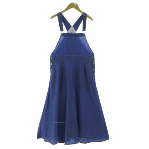 【中古】ハリスグレース HARRISS GRACE ジャンパースカート ワンピース サスペンダー ロング丈 ブルー系 青系 レディース 【ベクトル 古着】 250521