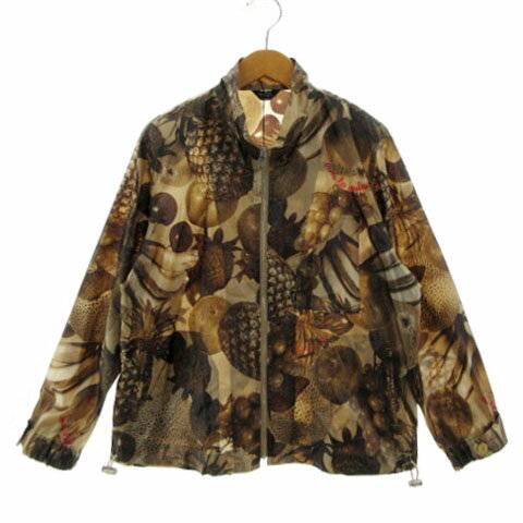 【中古】未使用品 トピィーズ Topys ジャケット スタンドカラー フルーツ 果物 プリント ジップアップ ..
