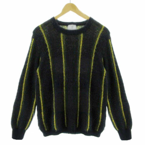 【中古】フォーワンセブンバイエディフィス 417byEDIFICE モヘアブレンドストライプシャギーニット 16-..