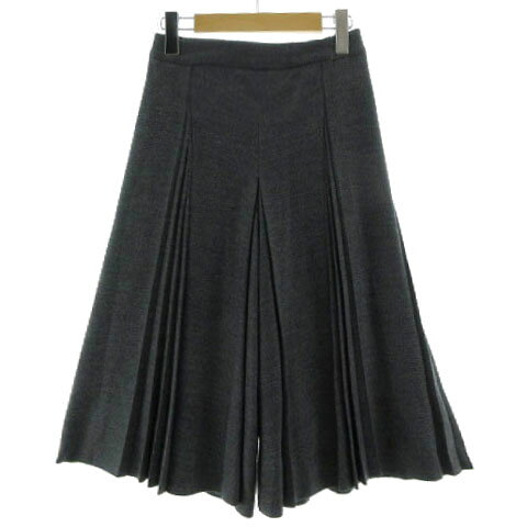 Wool - 【中古】コムサ COMME CA パンツ ワイド クロップド丈 スカンツ プリーツ ウエストゴム 起毛 ウール混 グレー 7 レディース 【ベクトル 古着】 250711