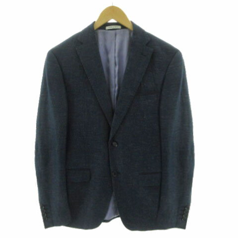 【中古】ザラマン ZARA MAN リネンブレンドジャケット テーラードカラー シングル 2B ネイビー 紺 50 メンズ 【ベクトル 古着】 250618 【中古】ザラマン ZARA MAN リネンブレンドジャケット テーラードカラー シングル 2B ネイビー 紺 50 メンズ 【ベクトル 古着】 250618