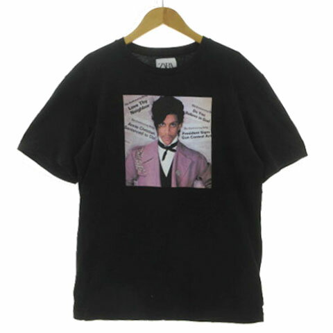 樂天商城 - 【中古】ザラ ZARA レア Tシャツ プリンス Prince プリント コットン ブラック 黒 S メンズ 【ベクトル 古着】 250728