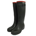 【中古】エーグル AIGLE ロングレインブーツ ラバーブーツ 長袖 ロゴ ブラック 黒 レッド 赤 38 レディース 【ベクトル 古着】 250717