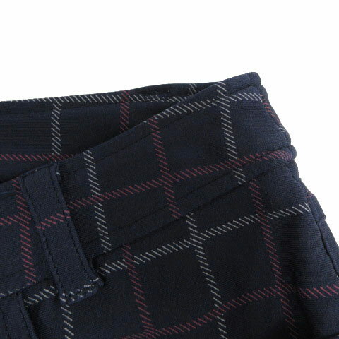 【中古】ヒールクリーク Heal Creek パンツ 002-77913 ストレッチ チェック ネイビー 紺 ピンク ホワイト 白 38 レディース 【ベクトル 古着】 250927