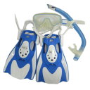 【中古】ツサ tusa SPORT 旅行用コンパクトスノーケリングセット マスク 超広視界 超軽量 新設計フィッティング フィン 簡単 コンパクト ブルー 青 ...