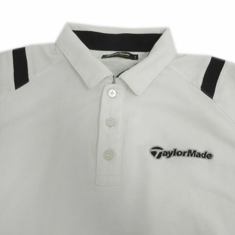 【中古】テーラーメイド TaylorMade 半袖ショルダーラインドポロ T1S103 ロゴ刺繍 ...