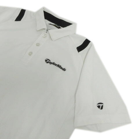 【中古】テーラーメイド TaylorMade 半袖ショルダーラインドポロ T1S103 ロゴ刺繍 ...