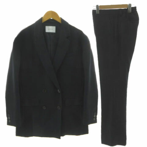 【中古】シンプリシテェ SIMPLICITE スーツ オーバーサイズジャケット テーラードカラー ダブル パンツ スラックス ウエストゴム ネイビー 紺 レディース 【ベクトル 古着】 251123ブランドシンプリシテェ SIMPLICIT...