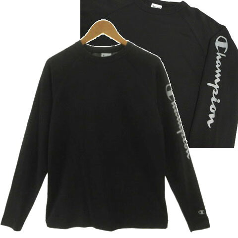 樂天商城 - 【中古】チャンピオン CHAMPION ロングスリーブTシャツ C7-W404 ラグランスリーブ ロゴプリント ブラック 黒 シルバー M メンズ 【ベクトル 古着】 251114