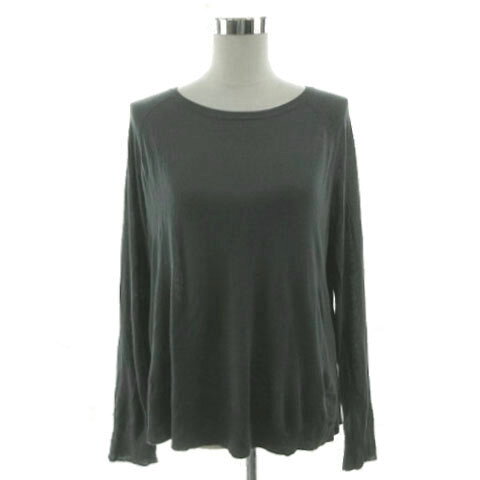 【中古】ザラ ZARA レーヨンブレンドハイゲージワイドニット 1509/015/807 薄手 長袖 裾スリット グレー系 L レディース 【ベクトル 古着】 260122