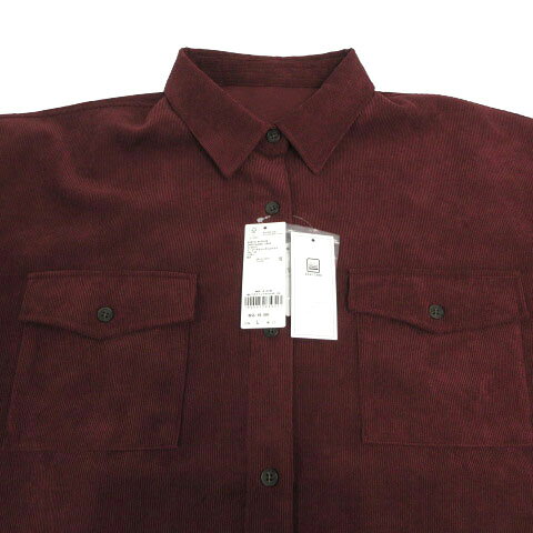 【中古】未使用品 グローバルワーク GLOBAL WORK イージーケアコーデュロイシャツ GW625542AD オーバーサイズシルエット EASY CARE 胸ポケ 長袖 エンジ L レディース 【ベクトル 古着】 260217 auc-vector-20729012 ブランド古着の買取販売ベクトル サンプル画像3