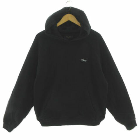 ダイム DIME Cursive Small Logo Hoodie スウェットパーカー ロゴ刺繍 裏起毛 プルオーバー 長袖 コットン ブラック L メンズ  260608