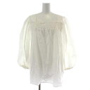 【中古】未使用品 ジルスチュアート JILL STUART 23SS バックオープンブラウス スクエアネック 長袖 シャーリング ギャザー バックリボン F 白 ホワイト 092-3110033 /NW33 レディース 【ベクトル 古着】 240617