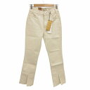 【中古】未使用品 ヤヌーク YANUK × コエル COEL スリットデニムパンツ ジーンズ ジーパン ジッパーフライ 25 S アイボリー 180307056...