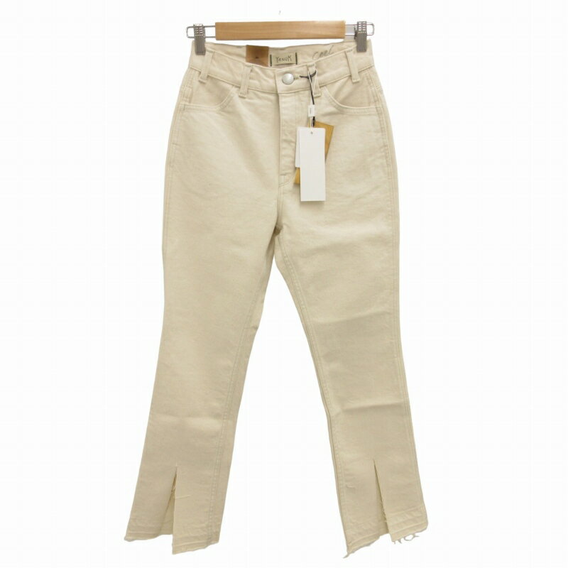 【中古】未使用品 ヤヌーク YANUK × コエル COEL スリットデニムパンツ ジーンズ ジーパン ジッパーフライ 25 S アイボリー 180307056 /HD4 0826 ■GY36 ●TZ レディース 【ベクトル 古着】 240826