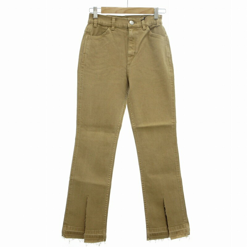 【中古】未使用品 ヤヌーク YANUK × コエル COEL スリットデニムパンツ ジーンズ ジーパン ジッパーフライ 24 XS ベージュ 180307056 /TN3 ■GY36 ●TZ レディース 【ベクトル 古着】 240909(4.0)