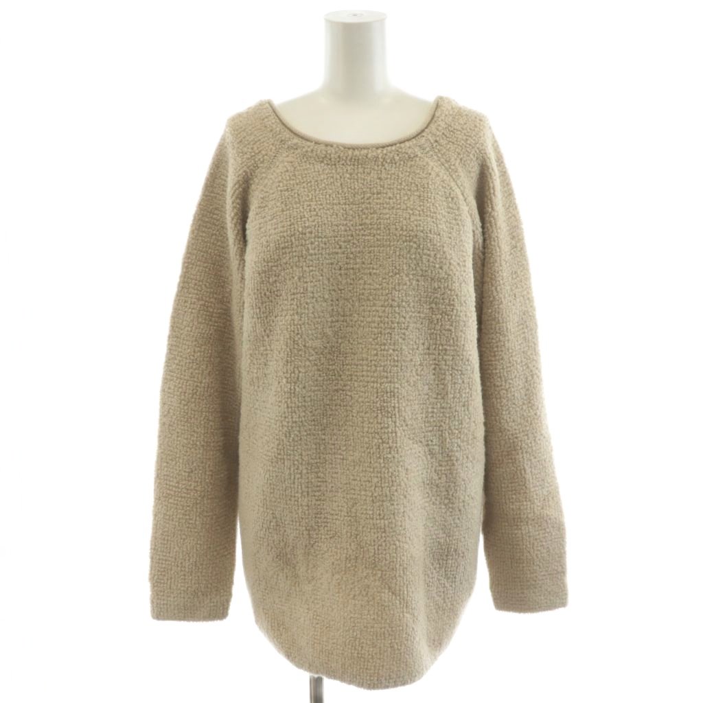 【中古】未使用品 サロン SALON ニット セーター 長袖 ボア ウール F ベージュ SHM-19140-B /AN44 レディース 【ベクトル 古着】 251028