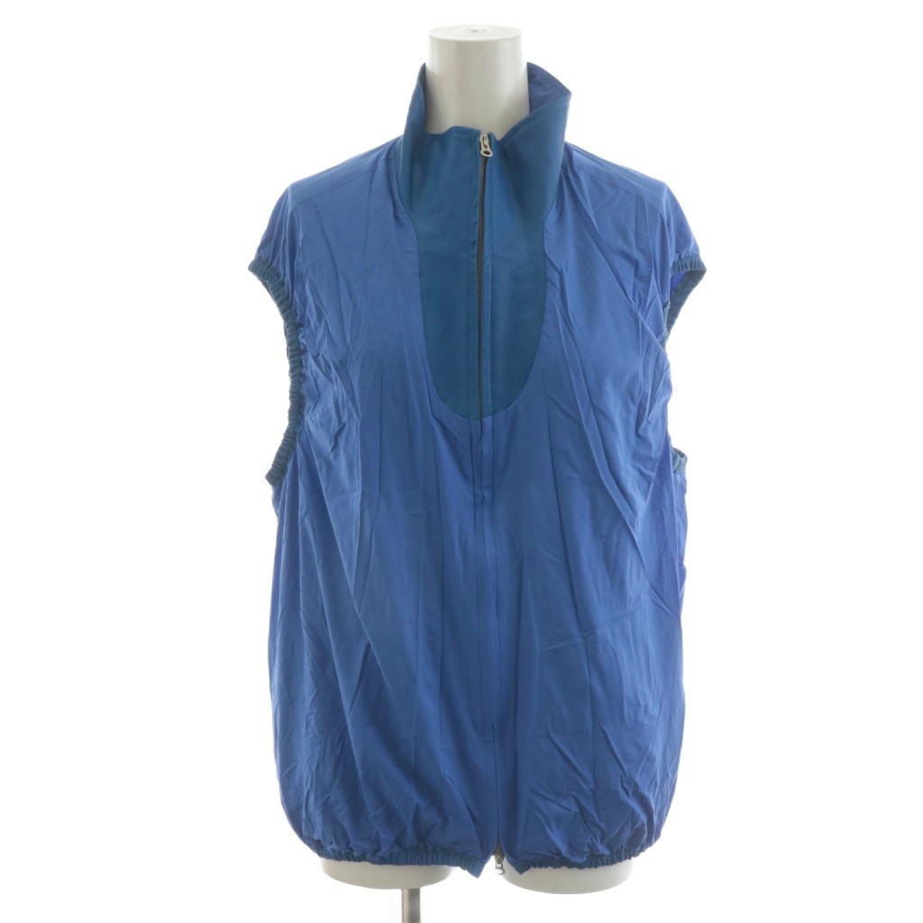 【中古】未使用品 シシ sisii レザー トレイル ベスト ジップアップ ナイロン M 青 ブルー 188-OL /AN3..