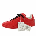 【中古】未使用品 メゾンマルジェラ 22 Maison Margiela 22 ジャーマントレーナー スニーカー ローカット エナメル 40 25cm 赤 レッド S37WS0582 /FF2 0930 ■GY33 ●TZ メンズ 【ベクトル 古着】 240928(4)