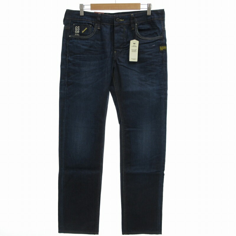 乐天商城 - 【中古】未使用品 ジースターロウ G-Star RAW タグ付き ATTACC LOW STRAIGHT LEXICON DENIM DK AGED デニムパンツ ジーンズ ストレート ボタンフライ W33 W34 L 濃紺 ネイビー 50625 /SS22 0928 ●TZ メンズ 【ベクトル 古着】 240928