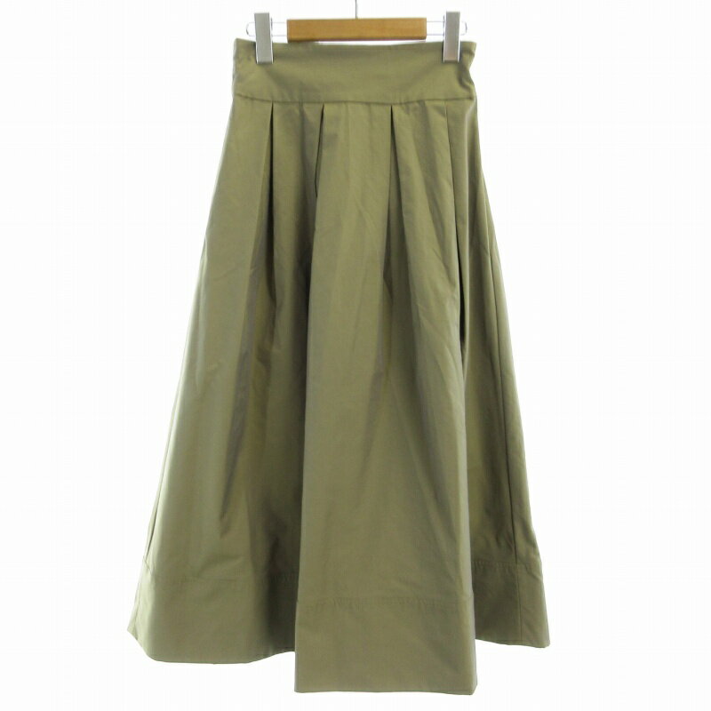 【中古】ナチュラルビューティーベーシック NATURAL BEAUTY BASIC シャンブレータックフレアスカート マキシ ロング ハイウエスト PS XS カーキ 017-3220911 /RO ■BM レディース 【ベクトル 古着】 241014