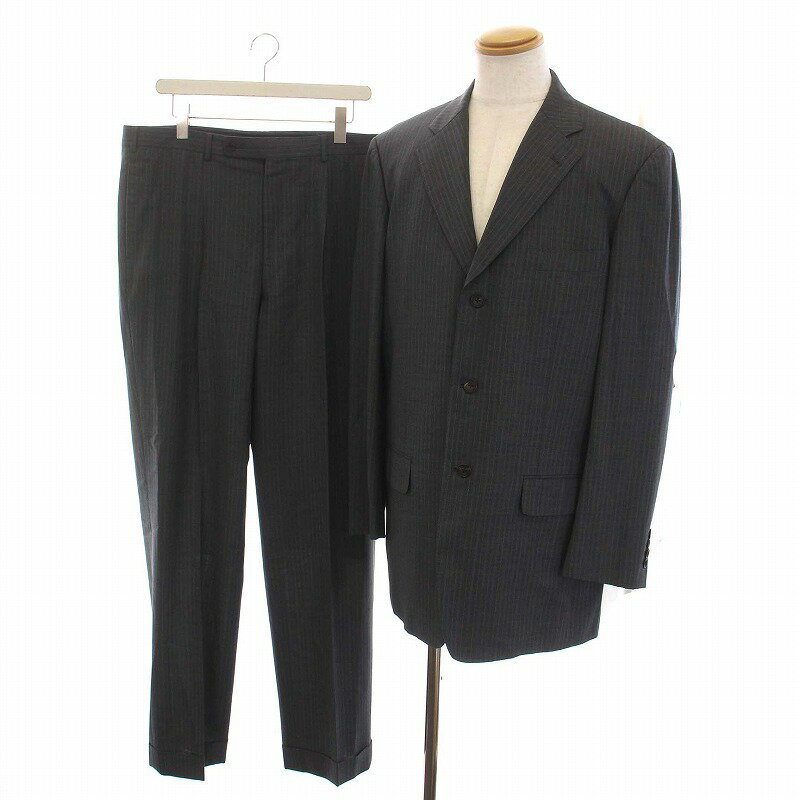 【中古】フィーロ FILO エルメジルドゼニア Ermenegildo Zegna シングルスーツ セットアップ 上下 ストライプ テーラードジャケット パンツ グレー /YM ■BM メンズ 【ベクトル 古着】 241214