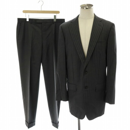 【中古】フィーロ ロロ ピアーナ FILO Loro Piana スーツ セットアップ 上下 2点セット テーラードジャケット シングル サイドベンツ パンツ スラックス ストライプ ウール グレー /XK ■BM メンズ 【ベクトル 古着】 241212 【中古】フィーロ ロロ ピアーナ FILO Loro Piana スーツ セットアップ 上下 2点セット テーラードジャケット シングル サイドベンツ パンツ スラックス ストライプ ウール グレー /XK ■BM メンズ 【ベクトル 古着】 241212