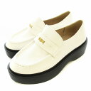 【中古】ハルタ HARUTA JUZE コラボ 厚底コインローファー ローファー S 22cm 白 ホワイト /☆G ■BM レディース 【ベクトル 古着】 2...