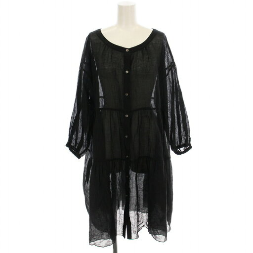 【中古】アンタイトル UNTITLED シアーシャツ ブラウス BA153-82086JJ 七分袖 パフスリーブ F 黒 ブラック /☆G ■MU レディース 【ベクトル 古着】 250630 【中古】アンタイトル UNTITLED シアーシャツ ブラウス BA153-82086JJ 七分袖 パフスリーブ F 黒 ブラック /☆G ■MU レディース 【ベクトル 古着】 250630