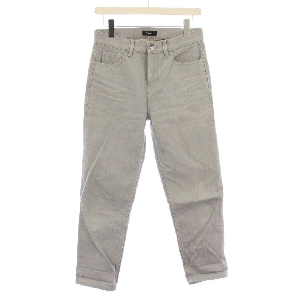 セオリー Theory TREECA D COLORED DRILL デニム テーパードパンツ ジーンズ 26 グレー M0104227 /TK ■BM レディース  260202