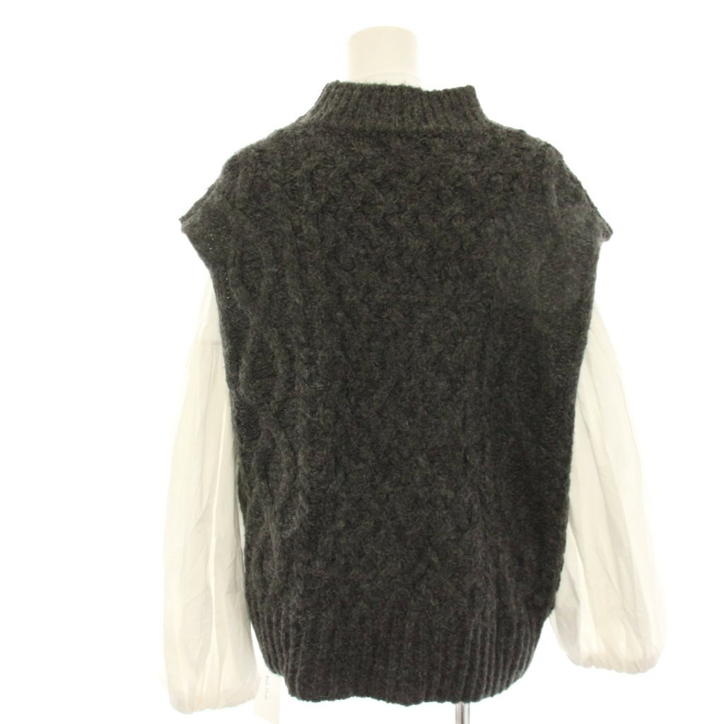 【中古】ミラオーウェン Mila Owen パフスリーブブラウスケーブルニットベストSET シャツ ウール混 アルパカ混 1 白 ホワイト グレー 09WNT245045 /HN ■MU レディース 【ベクトル 古着】 260424 auc-vector-20884460 ブランド古着の買取販売ベクトル サンプル画像3