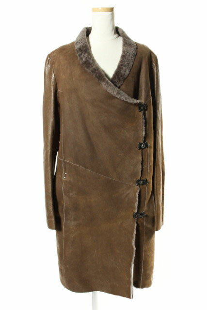 【中古】 カールドノヒュー KARL DONOGHUE コート レザー ムートン 長袖 10 緑 グリーン /sh0420 レディース 【ベクトル 古着】 190420