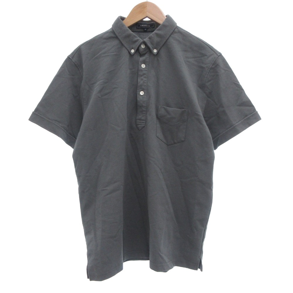 【中古】ビーミングバイビームス B:MING LIFE STORE by BEAMS ポロシャツ 半袖 鹿の子 ボタンダウン XL グレー /JS ■GY66 メンズ 【ベクトル 古着】 260130