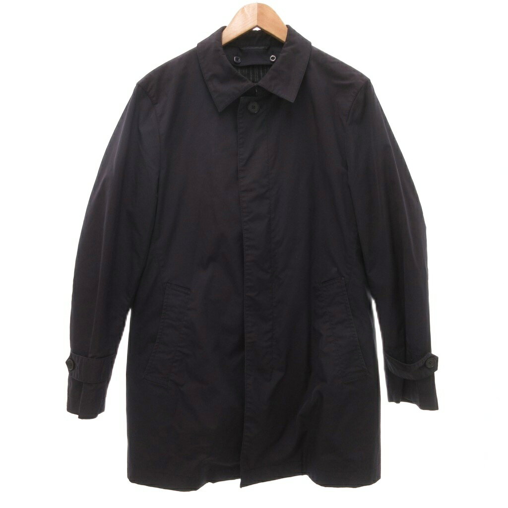 乐天商城 - 【中古】ジョセフオム JOSEPH HOMME ステンカラーコート 48 ブラック 黒 無地 長袖 /SC ■GY66 メンズ 【ベクトル 古着】 260202