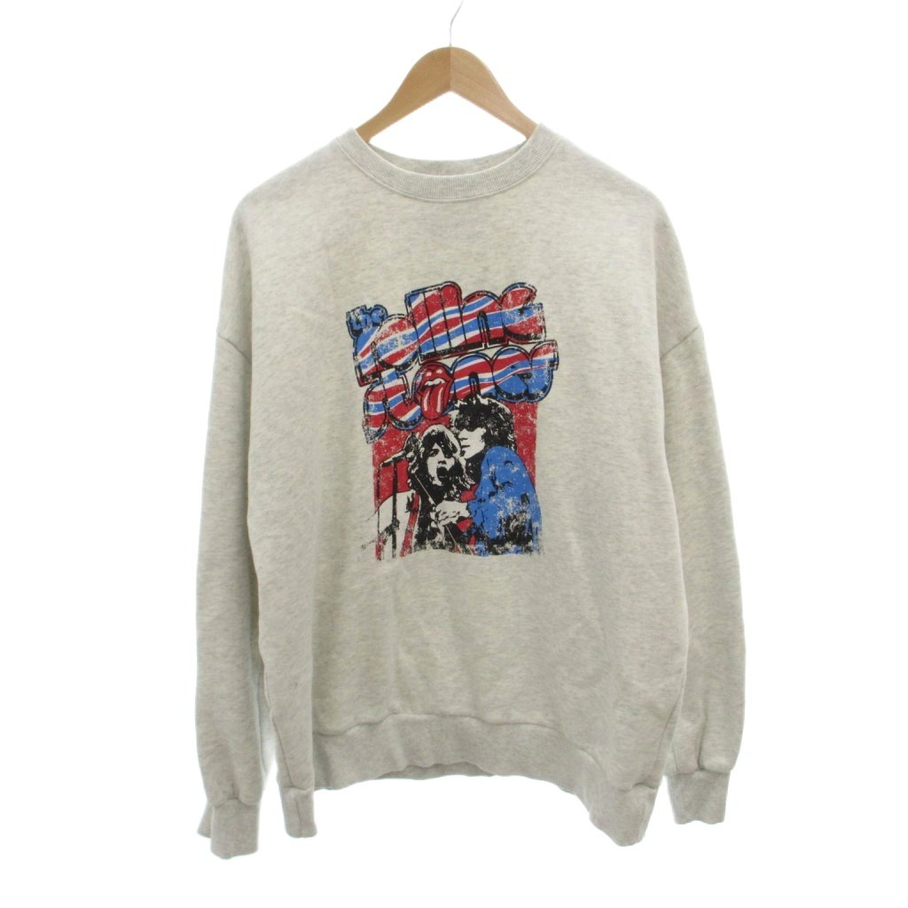 【中古】モノマートレディース MONO-MART LADYS The Rolling Stones トレーナー スゥエット 長袖 グラフィックイラスト F ライトグレー /NU ■GY66 レディース 【ベクトル 古着】 260331