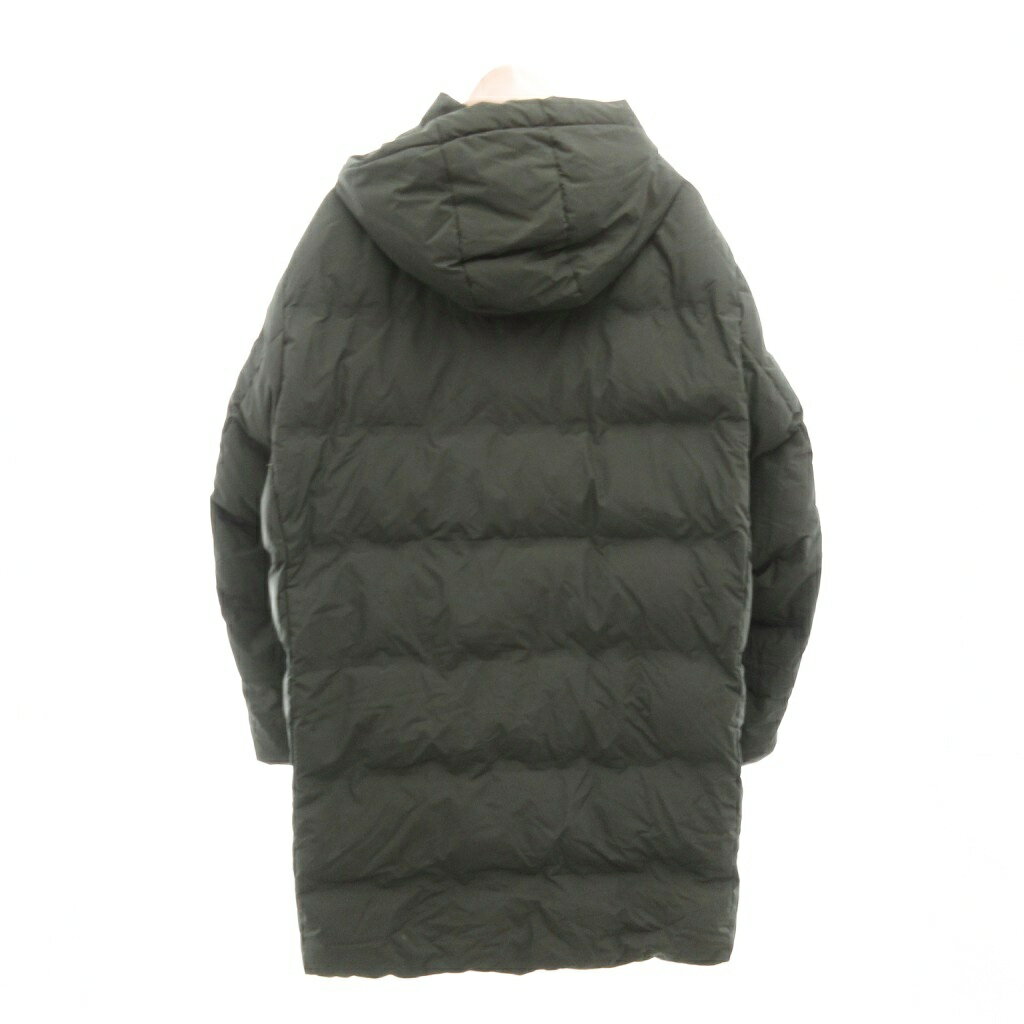【中古】ユニクロ UNIQLO 美品 フードデットコート ダウンジャケット ロングコート 無地 M ダークグリーン /MG ■ECF003 レディース 【ベクトル 古着】 260310 2