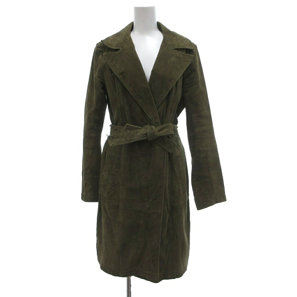 【中古】フォーエバー21 FOREVER21 美品 トレンチコート S カーキ 豚革 ラペルカラー ベルト付き /NL ■ECF004 レディース 【ベクトル 古着】 260414