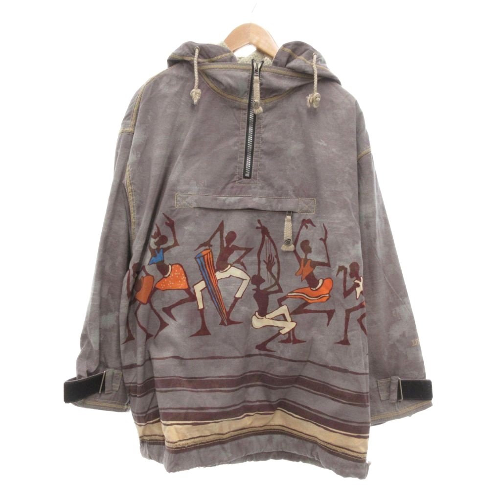 乐天商城 - 【中古】LINEA PALIO 美品 ハーフジップジャケット 11-4 グレー 民族柄 /NL ■ECF004 レディース 【ベクトル 古着】 260410