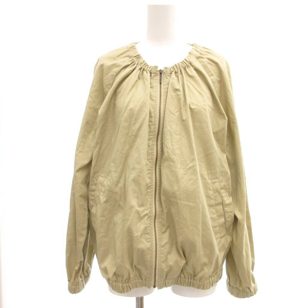 【中古】ルノンキュール Lugnoncure ブルゾン F ベージュ 無地 ノーカラー 長袖 /ML ■ECF004 レディース 【ベクトル 古着】 260414