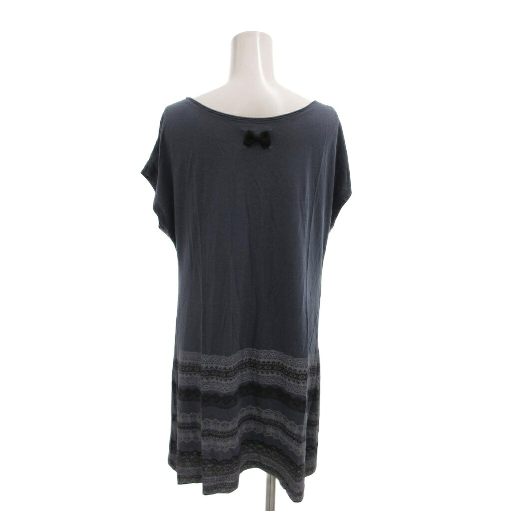 【中古】ナノユニバース nano universe Tシャツ カットソー F 青 ブルー ラウンドネック 半袖 レースモチーフ柄 /MX ■ECF004 レディース 【ベクトル 古着】 260417 auc-vector-20895523 ブランド古着の買取販売ベクトル サンプル画像2