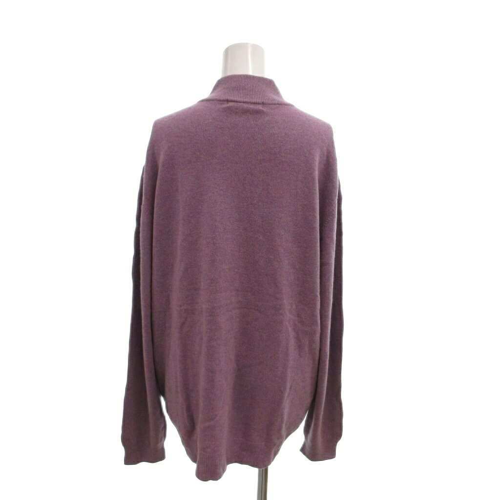 【中古】ポールスチュアート PAUL STUART 美品 ハーフジップニット セーター ウール カシミヤ混 LL 紫 パープル 無地 長袖 /MX ■ECF004 レディース 【ベクトル 古着】 260419 2