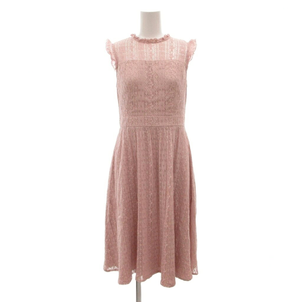 Rakuten - 【中古】ジルスチュアート JILL STUART フレアワンピース S ピンク 総レース フリルネック ノースリーブ /NU ■ECF004 レディース 【ベクトル 古着】 260421