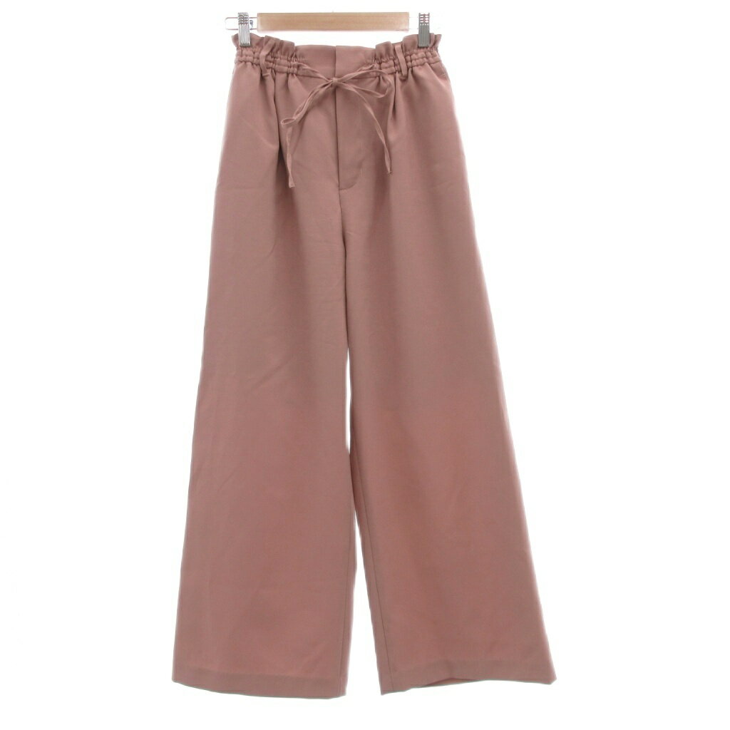 シンプリシテェ SIMPLICITE 美品 ワイドパンツ スラックス ピンク シャーリングウエスト ドローストリング /NL ■ECF004 レディース  260428