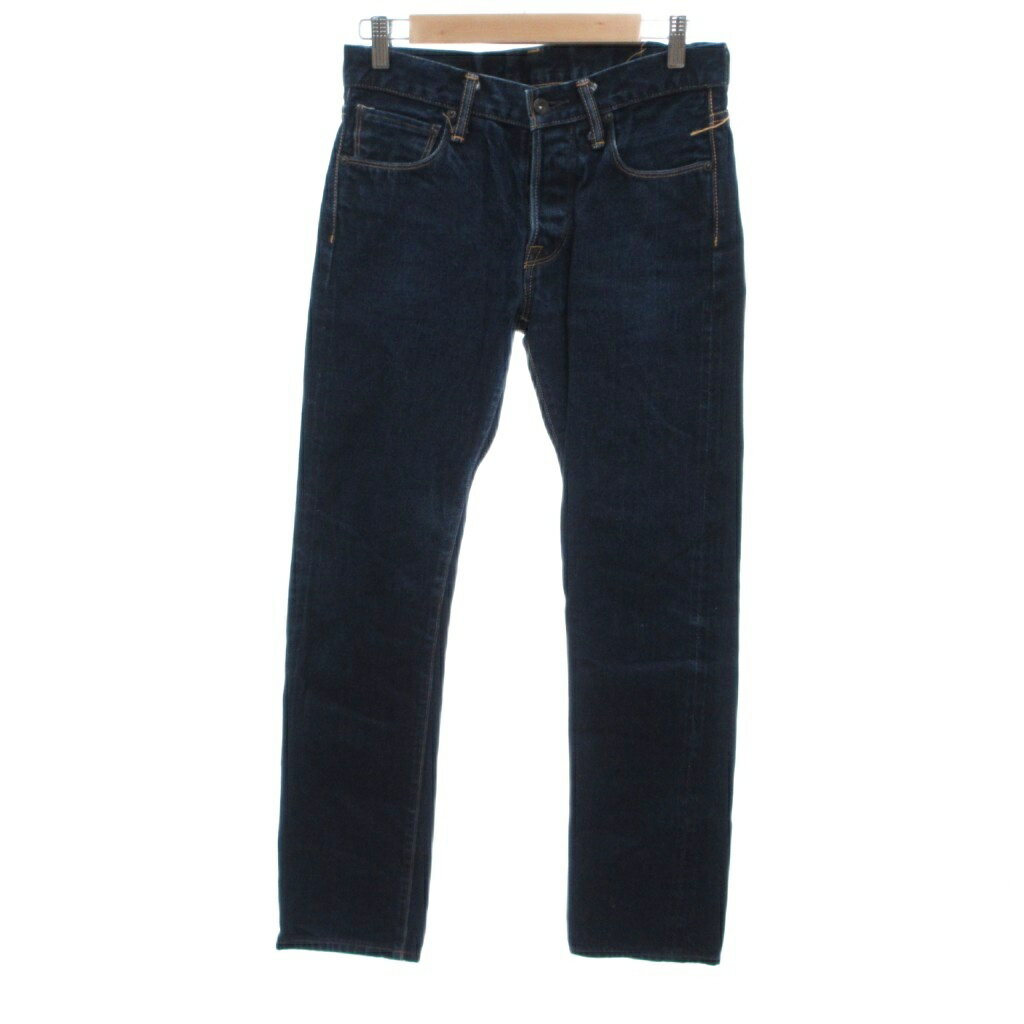[Used] KURO Denim Pants Jeans, Excellent Condition, Navy, Solid Color, Full Length, Button Fly /IL ■ECF004 Men's [Vector Used Clothing] 260419