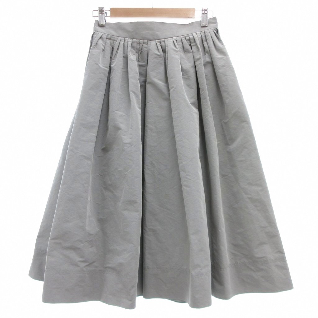Rakuten - 【中古】ダブルスタンダードクロージング ダブスタ DOUBLE STANDARD CLOTHING スカート ひざ丈 38 グレー ギャザー 無地 フレア /KR ■ECF004 レディース 【ベクトル 古着】 260430