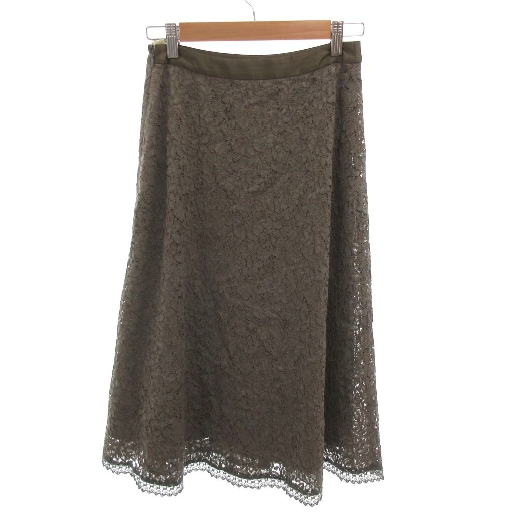 【中古】B&Y ユナイテッドアローズ BEAUTY&YOUTH ビューティー&ユース スカート M カーキ オリーブカラー レース ミモレロング スカラップヘム /TL ■ECF004 レディース 【ベクトル 古着】 260505 auc-vector-20925393 ブランド古着の買取販売ベクトル サンプル画像2