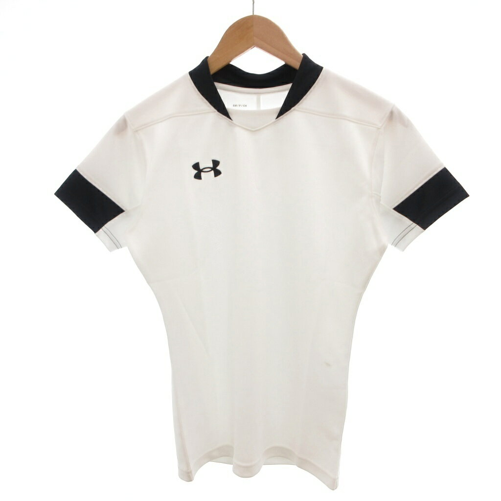 【中古】アンダーアーマー UNDER ARMOUR Tシャツ SM 白 ホワイト 無地 Vネック 半袖 ロゴ刺繍 /SJ ■ECF004 メンズ 【ベクトル 古着】 260511